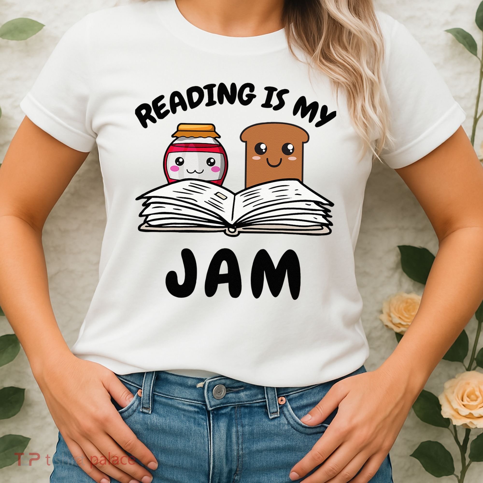 Funny Reading Is My Jam for Teacher Nerd Bookworm Book Lover Women's T-Shirt
