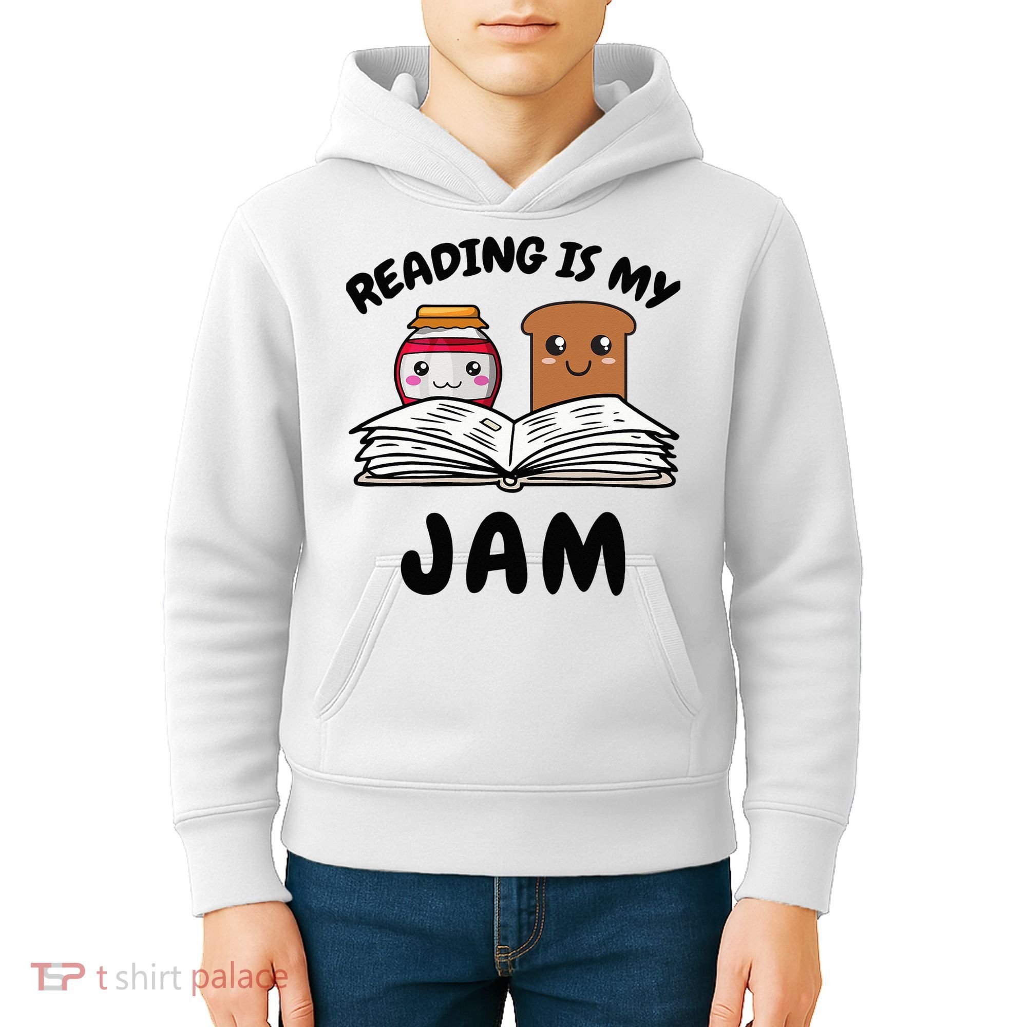 Funny Reading Is My Jam for Teacher Nerd Bookworm Book Lover Kids Hoodie
