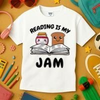 Funny Reading Is My Jam for Teacher Nerd Bookworm Book Lover Kids T-Shirt thumb 3