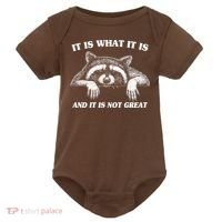 Funny Raccoon It Is What It Is And It Is Not Great Baby Bodysuit thumb 0
