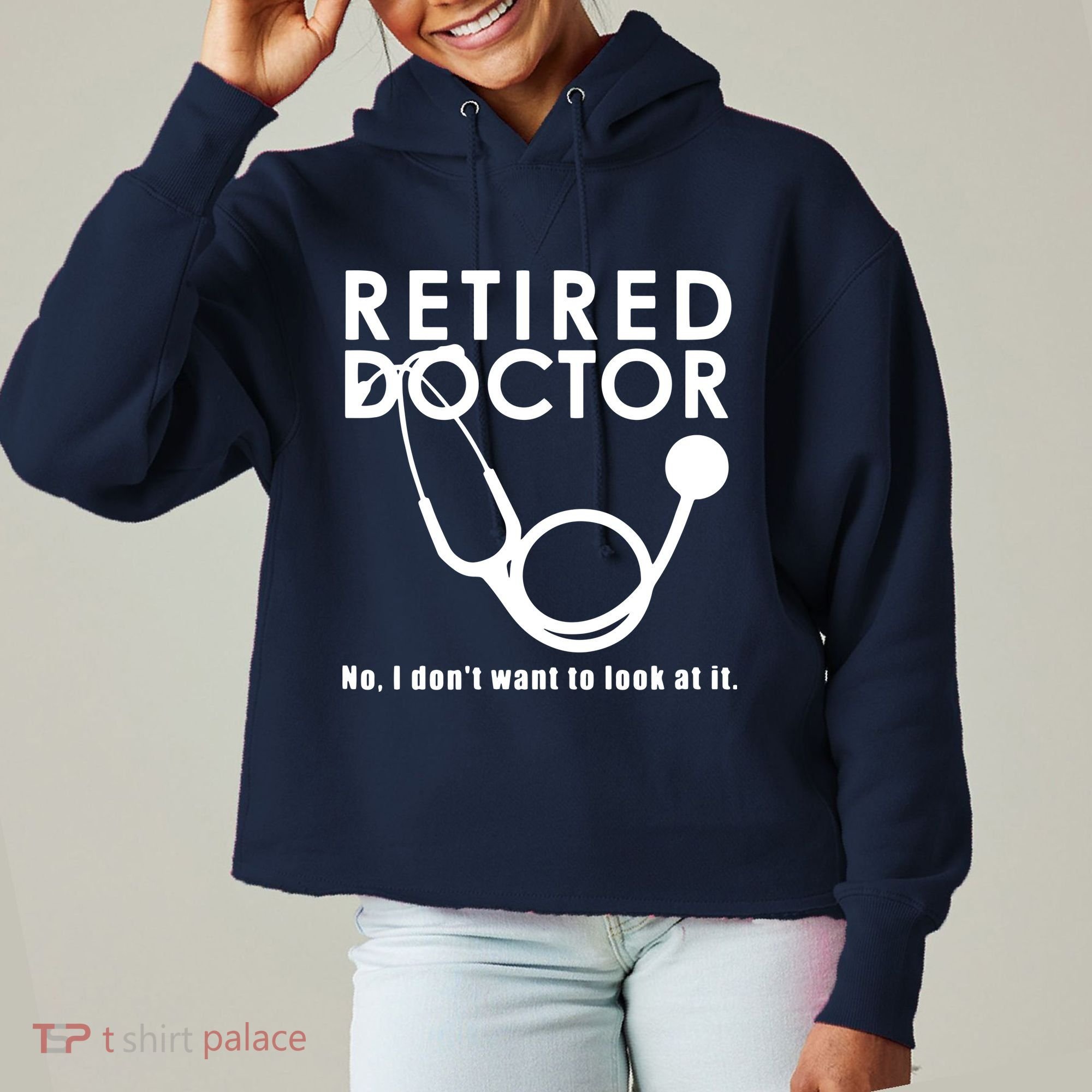 Funny Retired I Dont Want To Look At It Doctor Retirement Ladies Heavyweight Boxy Pullover Hoodie