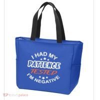 Funny Retro I Had My Patience Tested IM Negative Sarcastic Cute Gift Tote Bag thumb 3