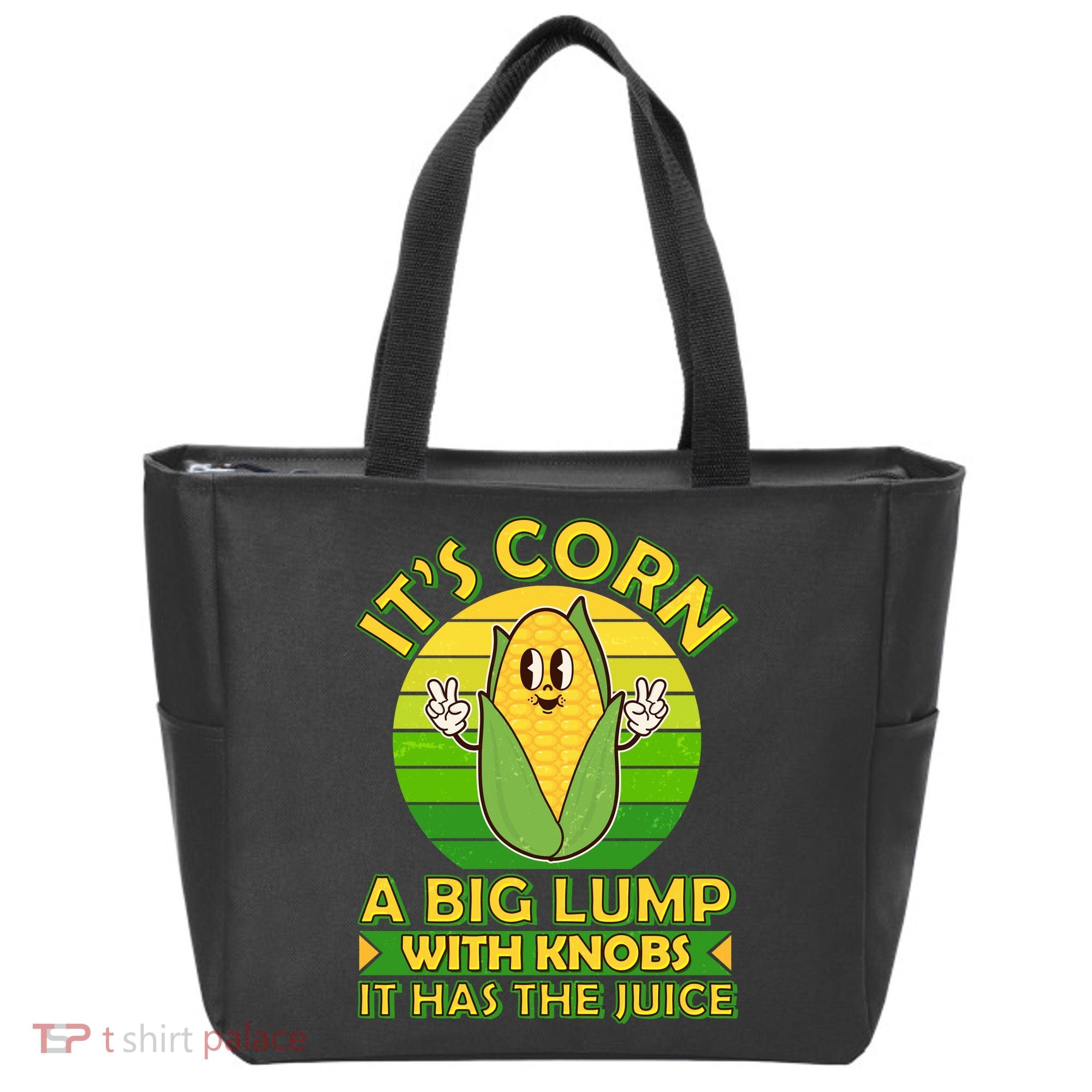 Funny Retro It's Corn A Big Lump With Knobs It Has The Juice Tote Bag