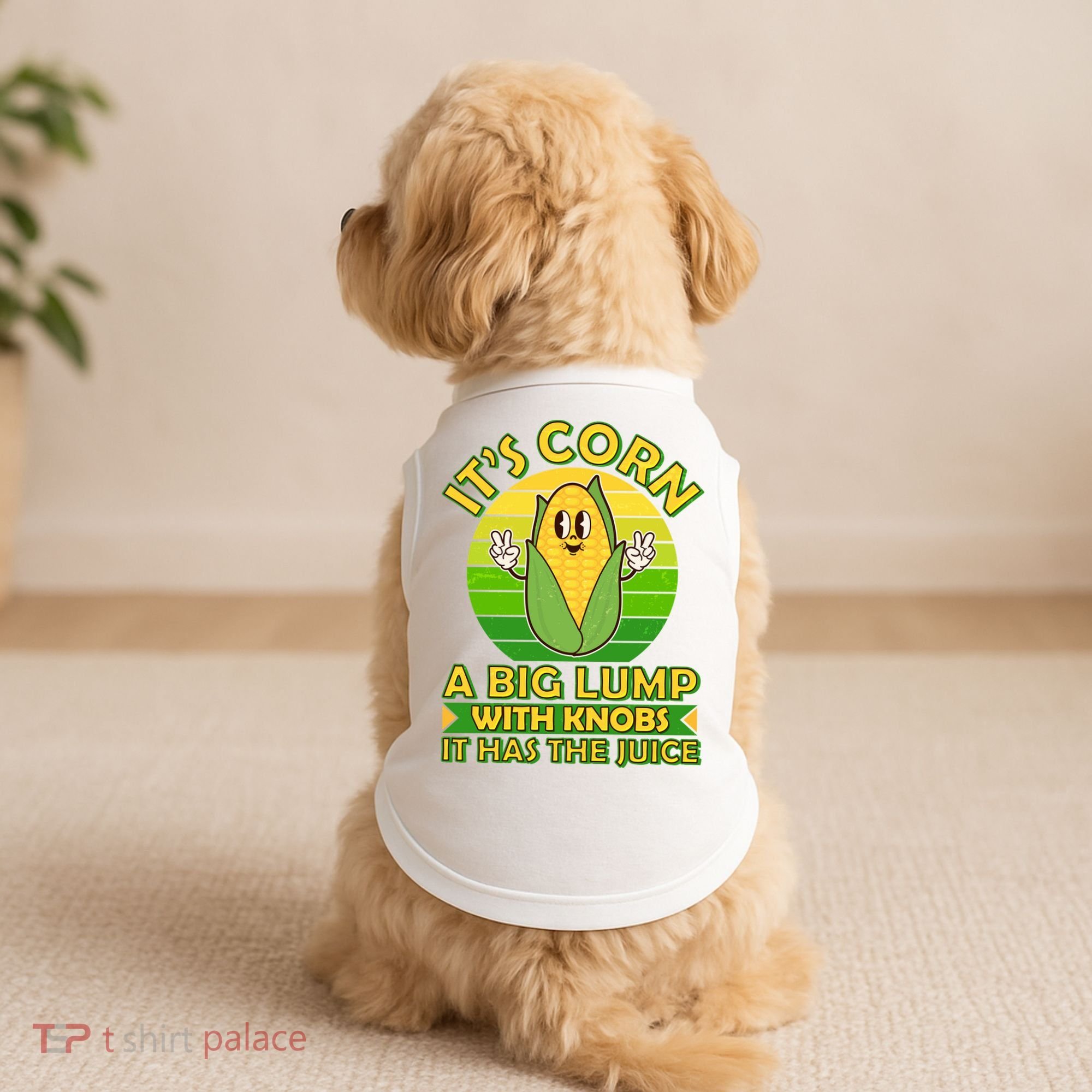 Funny Retro It's Corn A Big Lump With Knobs It Has The Juice Doggie Tank