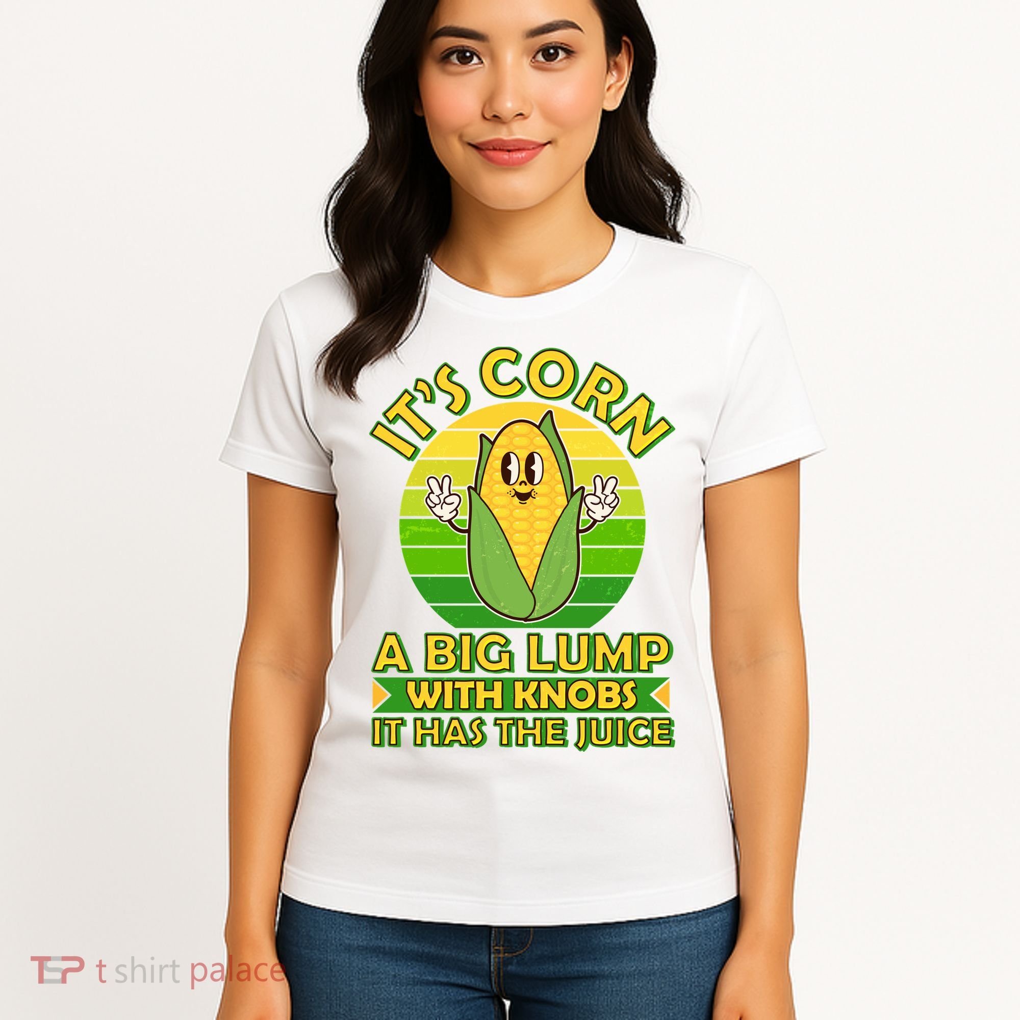 Funny Retro It's Corn A Big Lump With Knobs It Has The Juice Women's T-Shirt
