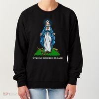 Funny Religious I Tread Where I Please Mary Versus Tread On Me Snake Women's Sweatshirt thumb 0