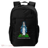 Funny Religious I Tread Where I Please Mary Versus Tread On Me Snake Backpack thumb 0