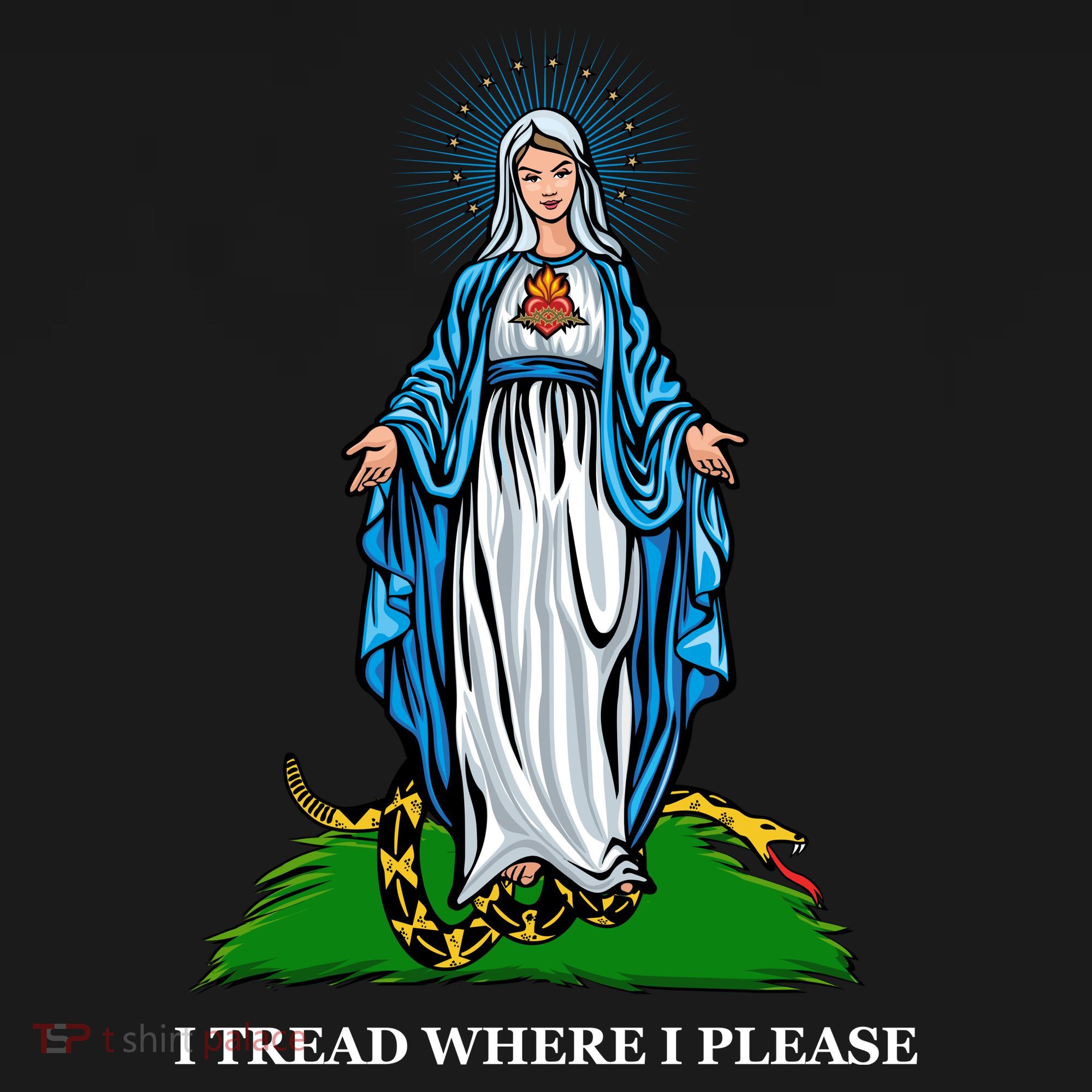 Funny Religious I Tread Where I Please Mary Versus Tread On Me Snake Women's Hoodie