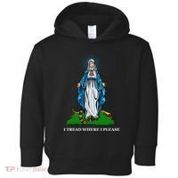 Funny Religious I Tread Where I Please Mary Versus Tread On Me Snake Toddler Hoodie thumb 0