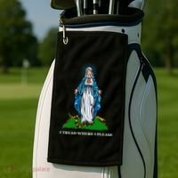 Funny Religious I Tread Where I Please Mary Versus Tread On Me Snake Golf Towel thumb 2