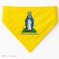 Funny Religious I Tread Where I Please Mary Versus Tread On Me Snake USA-Made Doggie Bandana thumb 0