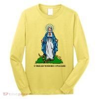 Funny Religious I Tread Where I Please Mary Versus Tread On Me Snake Long Sleeve Shirt thumb 0