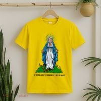 Funny Religious I Tread Where I Please Mary Versus Tread On Me Snake T-Shirt thumb 2