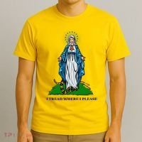 Funny Religious I Tread Where I Please Mary Versus Tread On Me Snake T-Shirt thumb 3