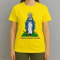 Funny Religious I Tread Where I Please Mary Versus Tread On Me Snake T-Shirt thumb 4