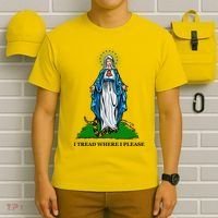 Funny Religious I Tread Where I Please Mary Versus Tread On Me Snake T-Shirt thumb 6