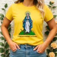 Funny Religious I Tread Where I Please Mary Versus Tread On Me Snake Women's T-Shirt thumb 2
