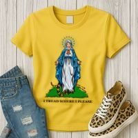 Funny Religious I Tread Where I Please Mary Versus Tread On Me Snake Women's T-Shirt thumb 3