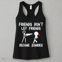 Friends Don't Let Friends Become Zombies Women's Tank Top thumb 3