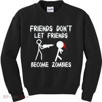 Friends Don't Let Friends Become Zombies Kids Sweatshirt thumb 0