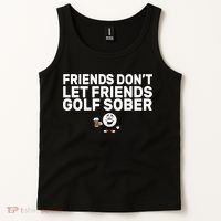 Friends Don't Let Friends Golf Sober Tank Top thumb 2