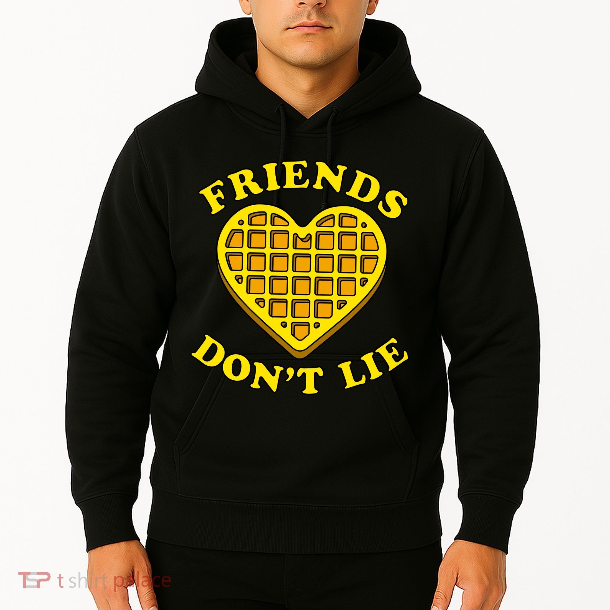 Friends Dont Lie Waffle Heart Hoodie