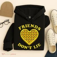 Friends Dont Lie Waffle Heart Hoodie thumb 4