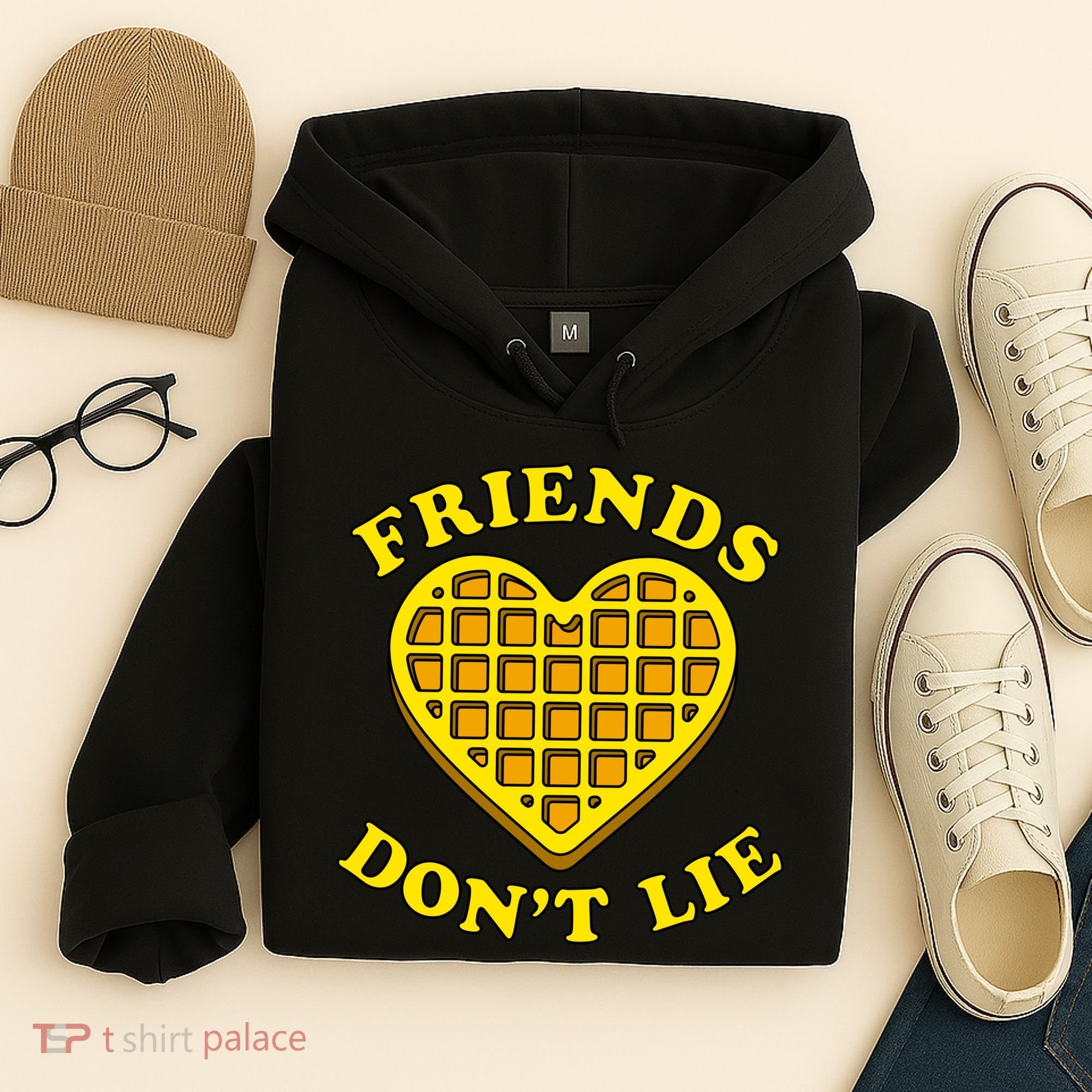 Friends Dont Lie Waffle Heart Hoodie