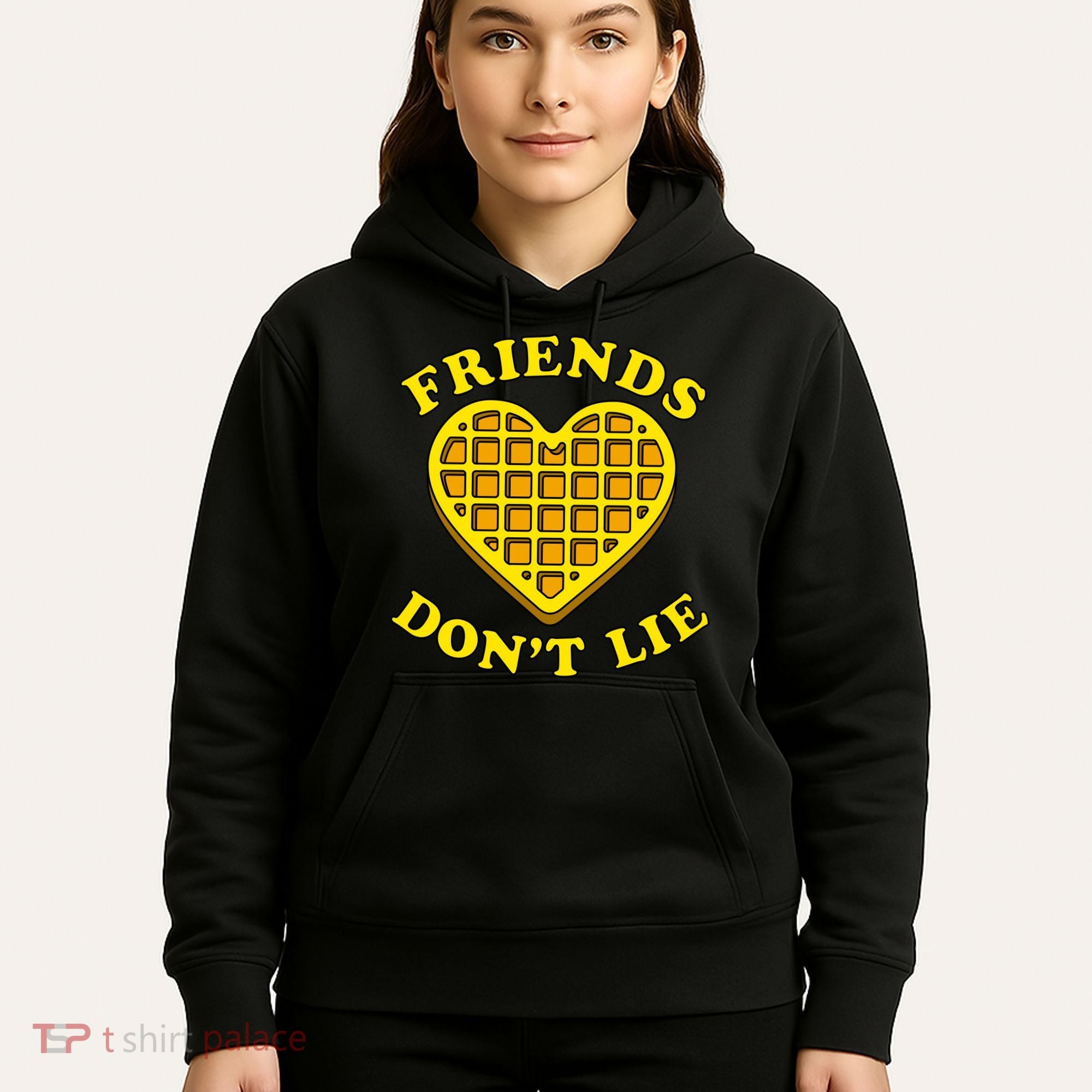 Friends Dont Lie Waffle Heart Hoodie