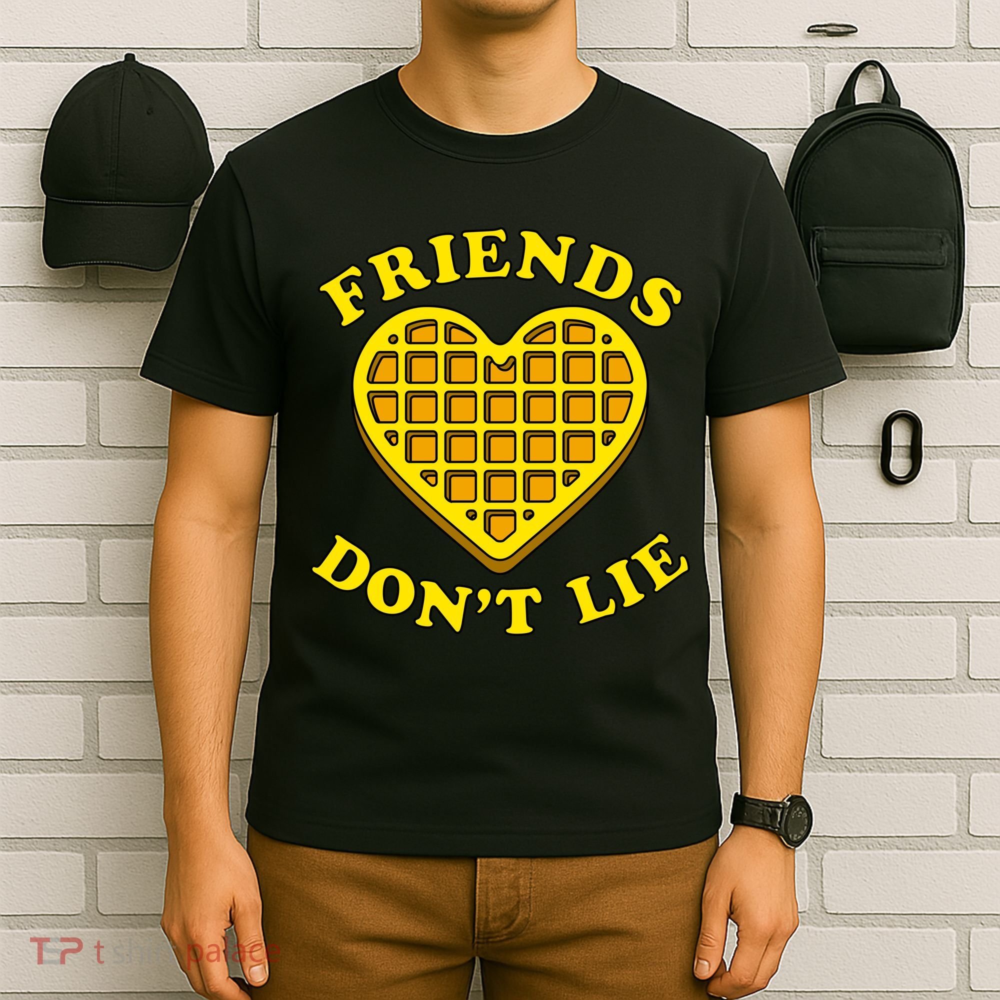Friends Dont Lie Waffle Heart T-Shirt