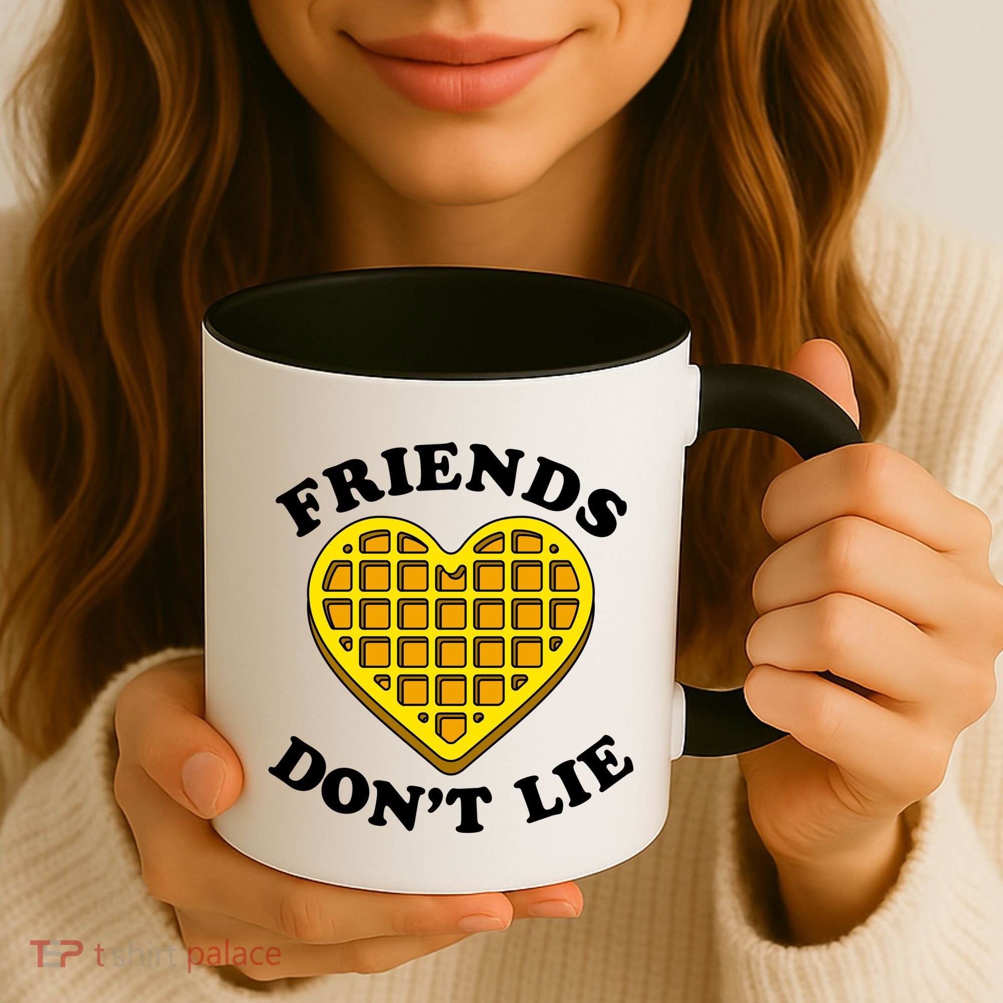 Friends Dont Lie Waffle Heart Coffee Mug