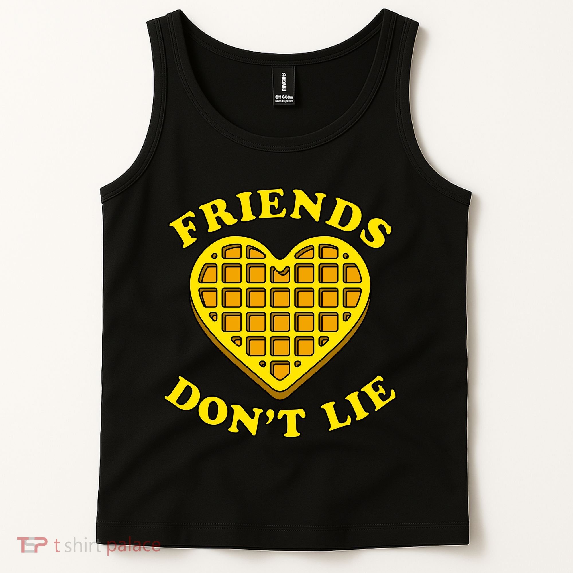 Friends Dont Lie Waffle Heart Tank Top