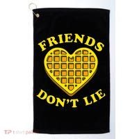 Friends Dont Lie Waffle Heart Golf Towel thumb 0