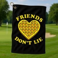 Friends Dont Lie Waffle Heart Golf Towel thumb 1