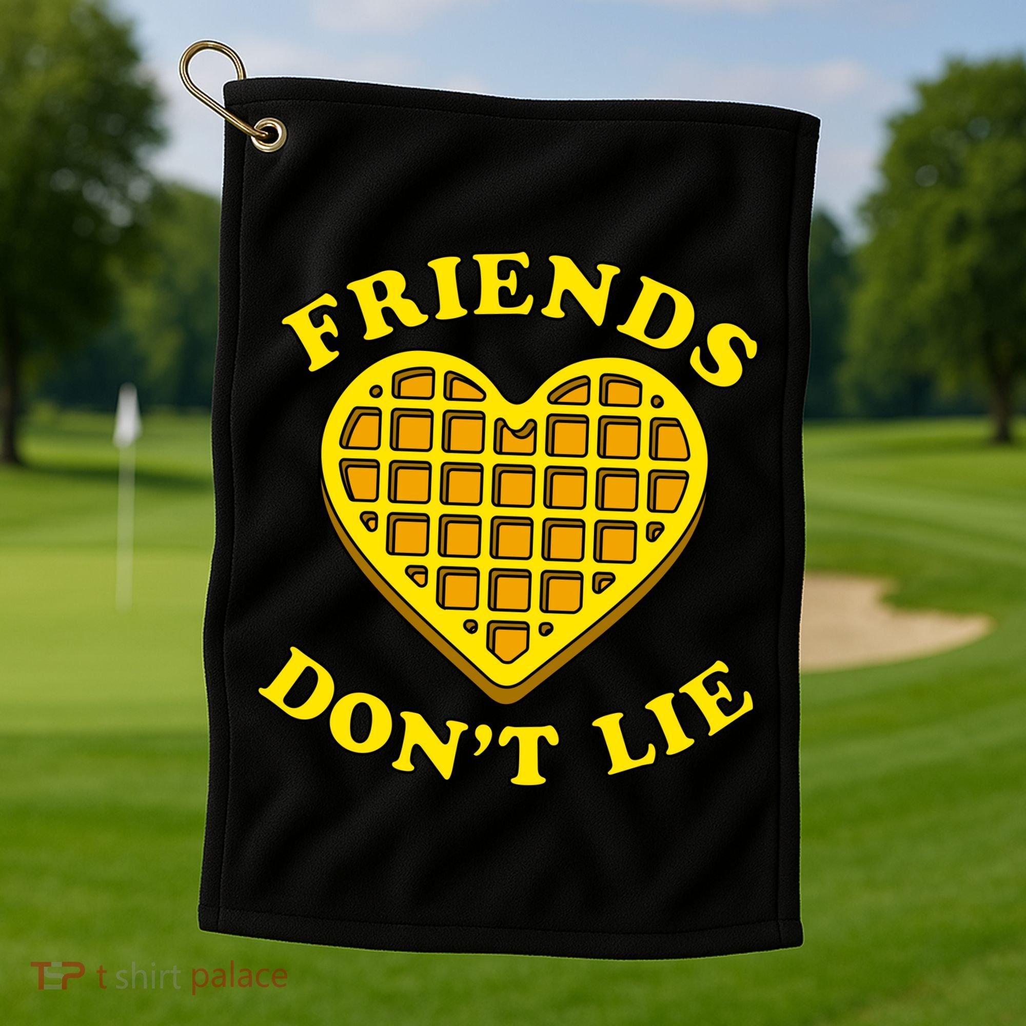 Friends Dont Lie Waffle Heart Golf Towel