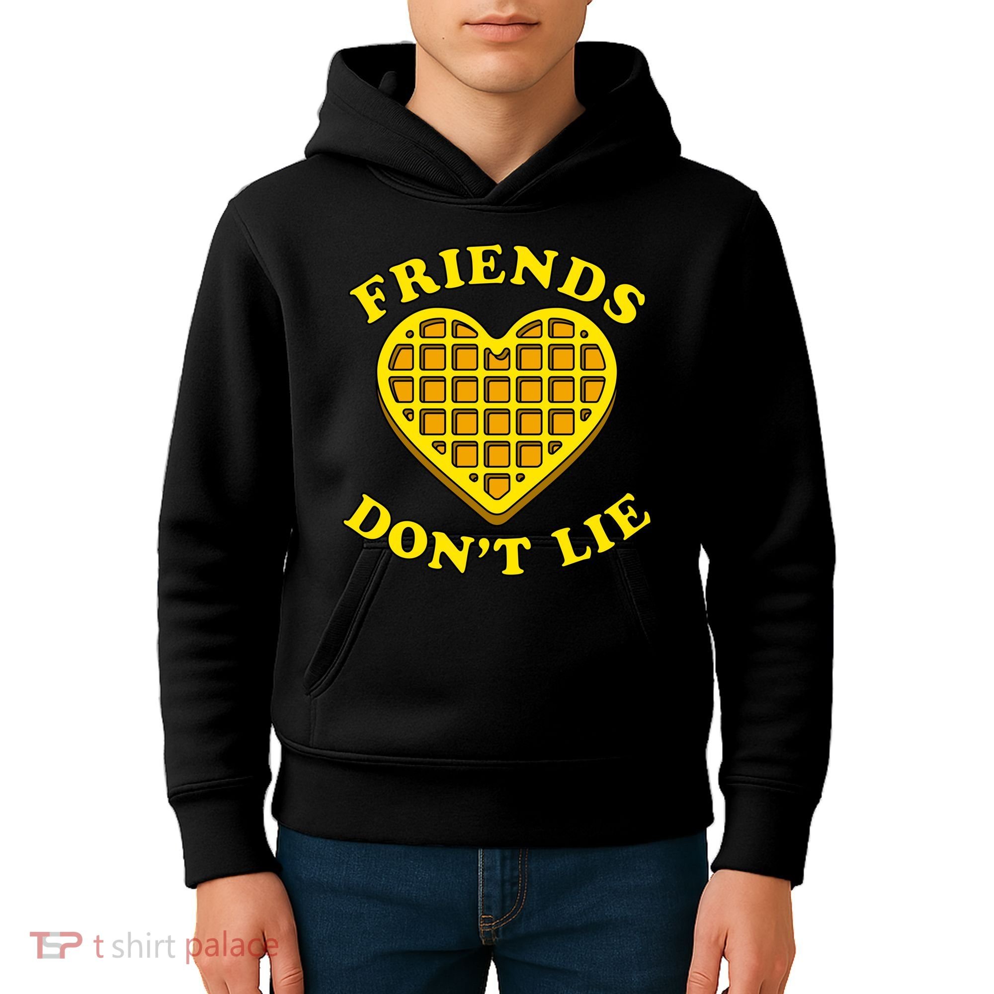 Friends Dont Lie Waffle Heart Kids Hoodie
