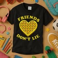 Friends Dont Lie Waffle Heart Kids T-Shirt thumb 3