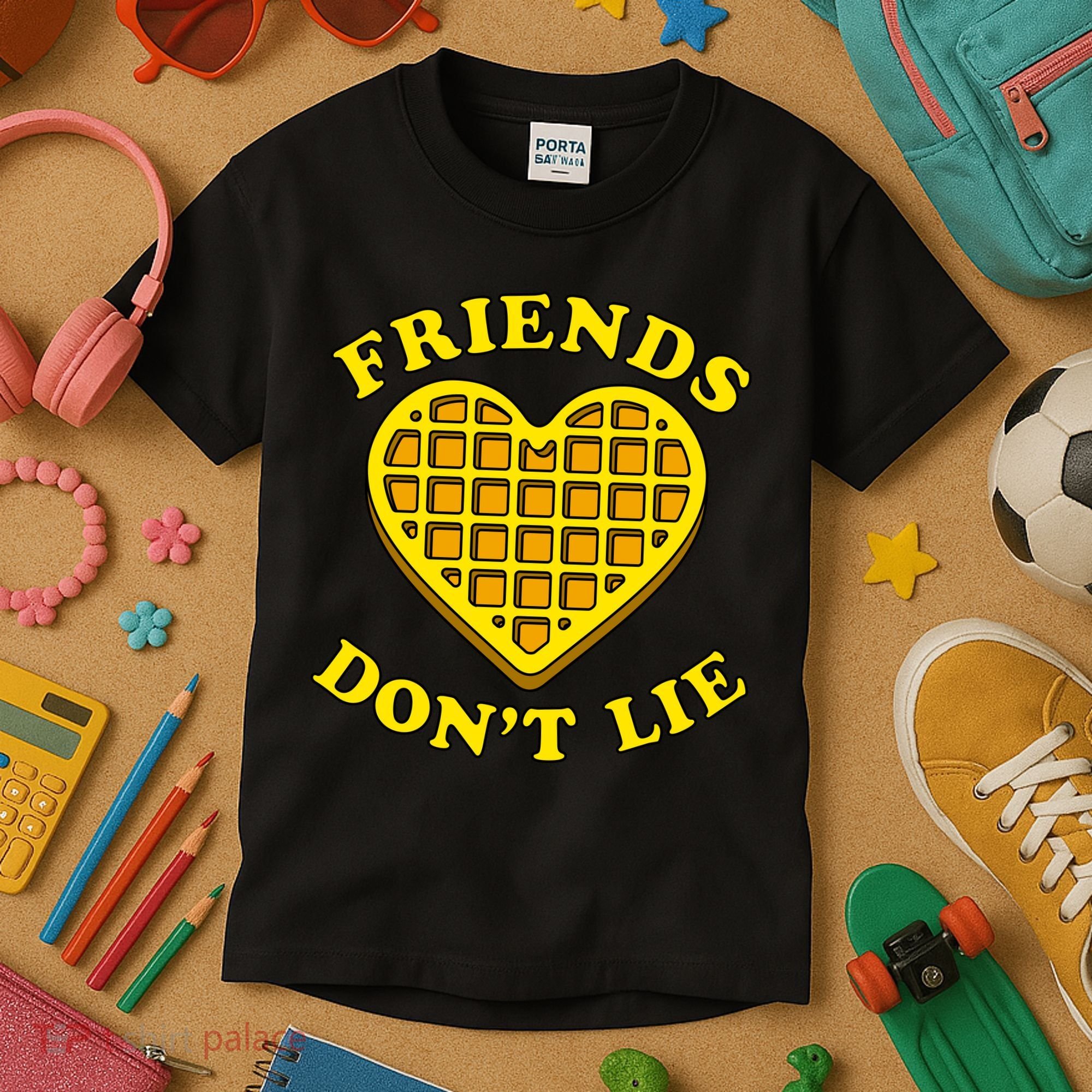 Friends Dont Lie Waffle Heart Kids T-Shirt