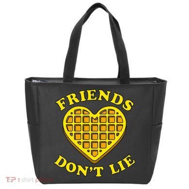 Friends Dont Lie Waffle Heart Tote Bag