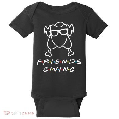 Friends Giving Funny Thanksgiving Baby Bodysuit