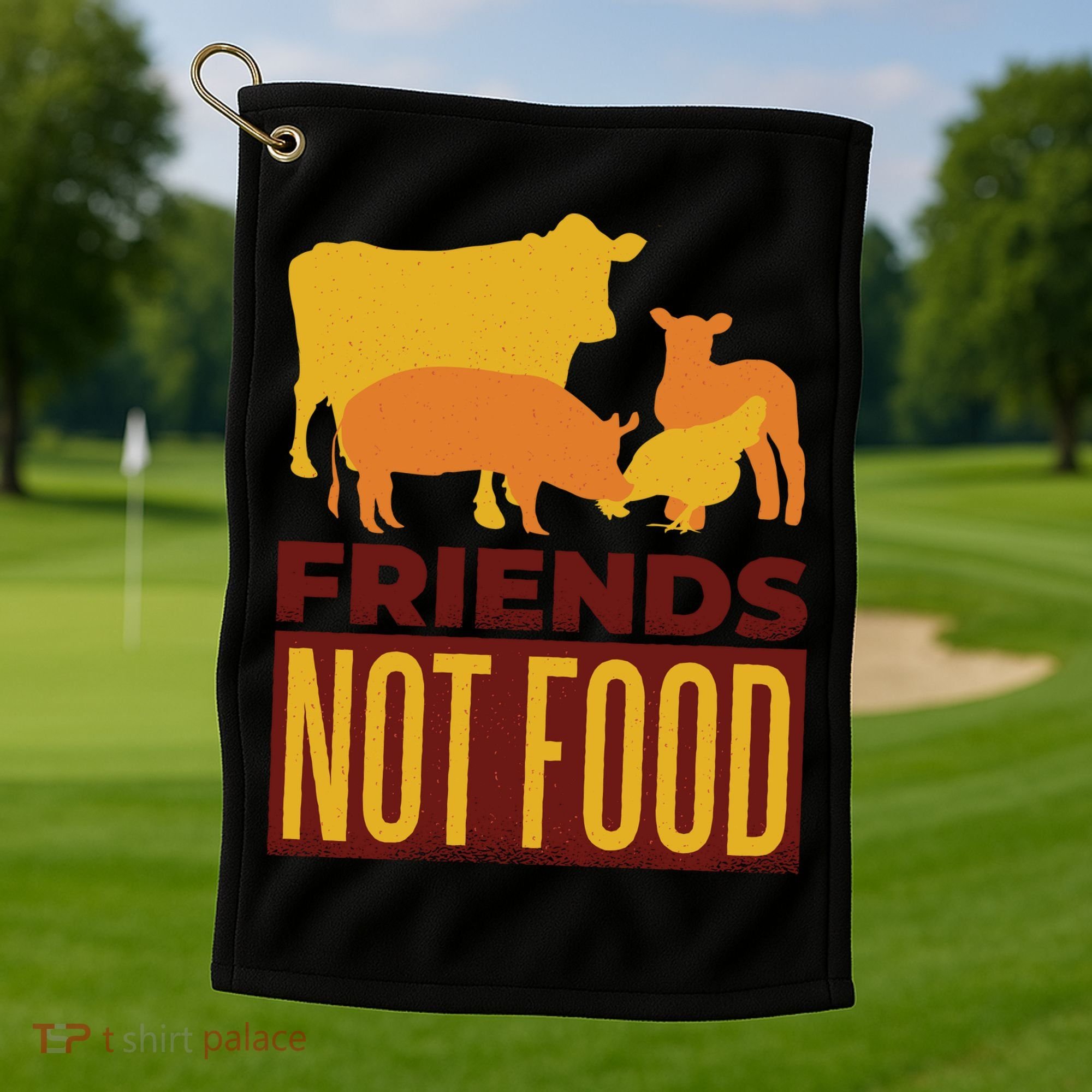 Friends Not Food Golf Towel