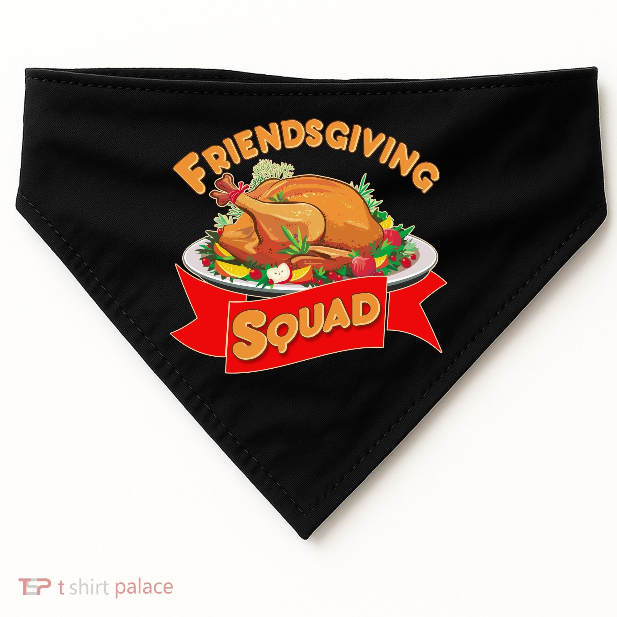 Friendsgiving Squad Funny Thanksgiving USA-Made Doggie Bandana