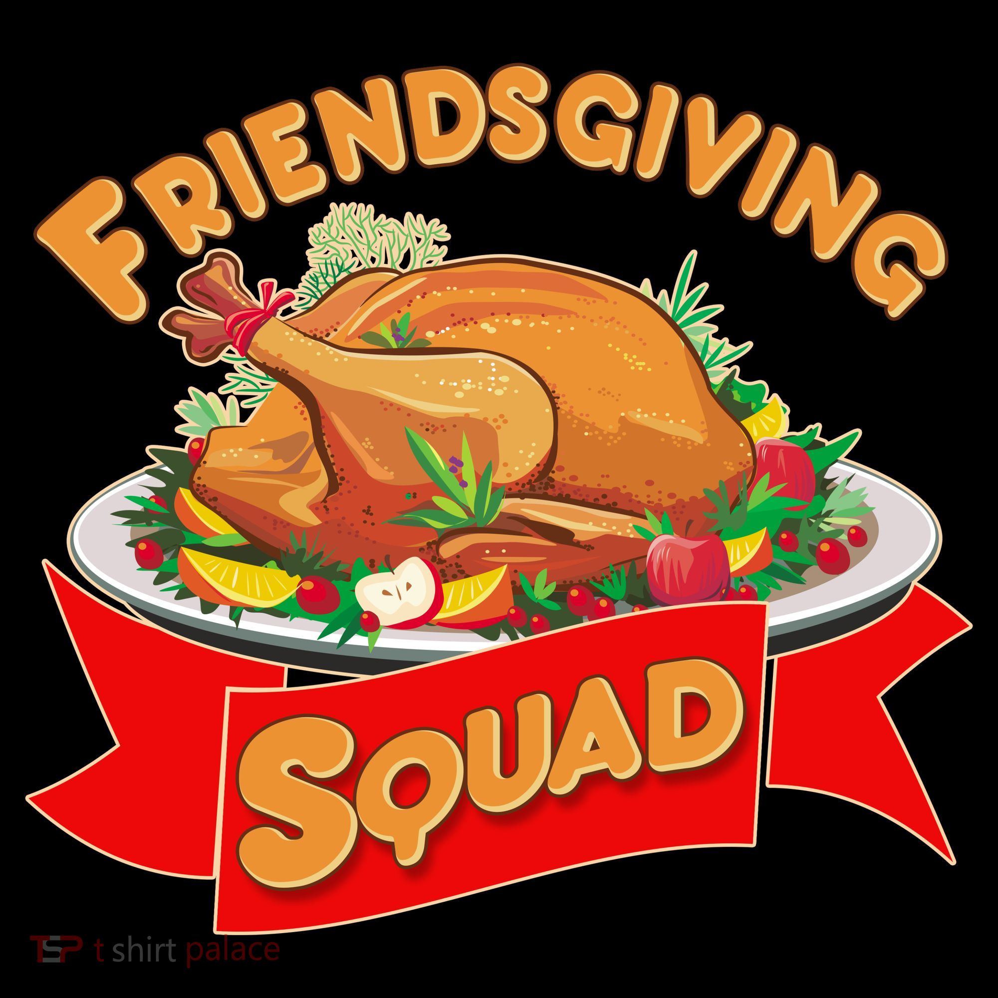Friendsgiving Squad Funny Thanksgiving USA-Made Doggie Bandana