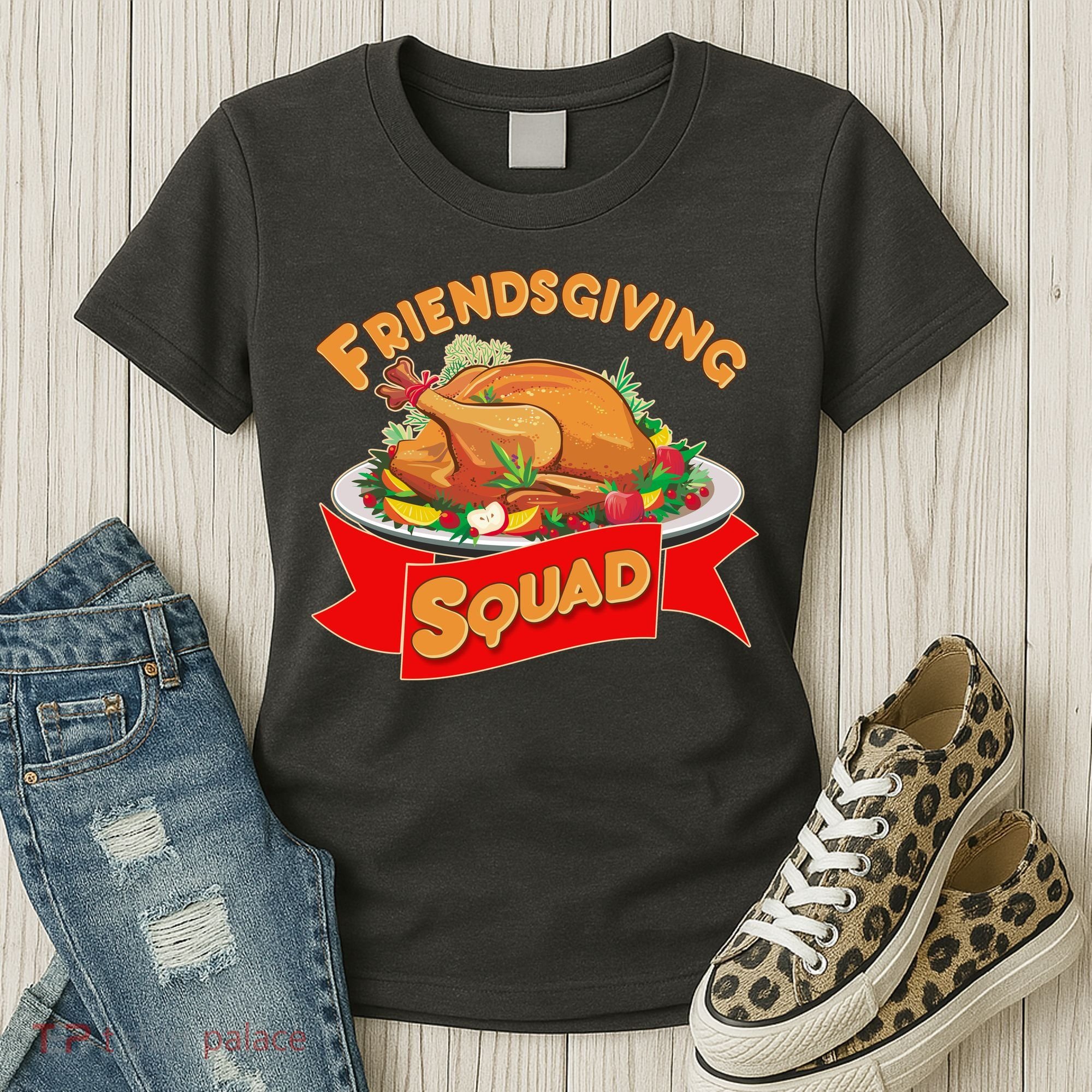 Friendsgiving Squad Funny Thanksgiving Women's T-Shirt