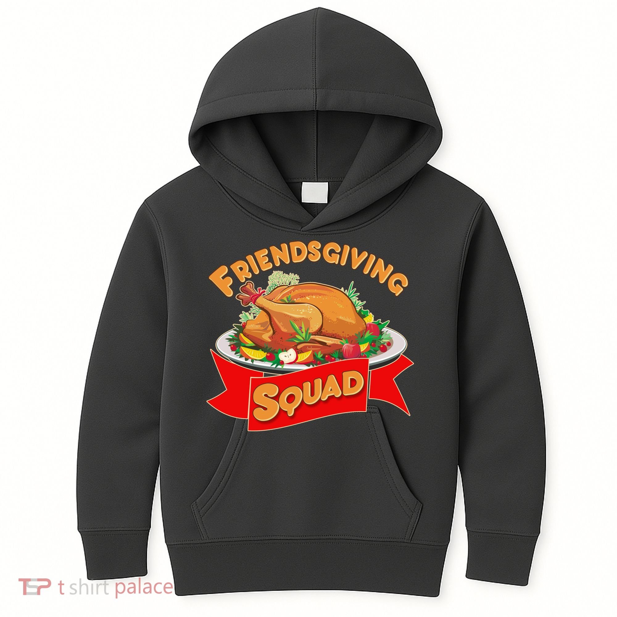 Friendsgiving Squad Funny Thanksgiving Kids Hoodie