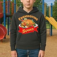 Friendsgiving Squad Funny Thanksgiving Kids Hoodie thumb 2