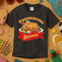Friendsgiving Squad Funny Thanksgiving Kids T-Shirt thumb 3