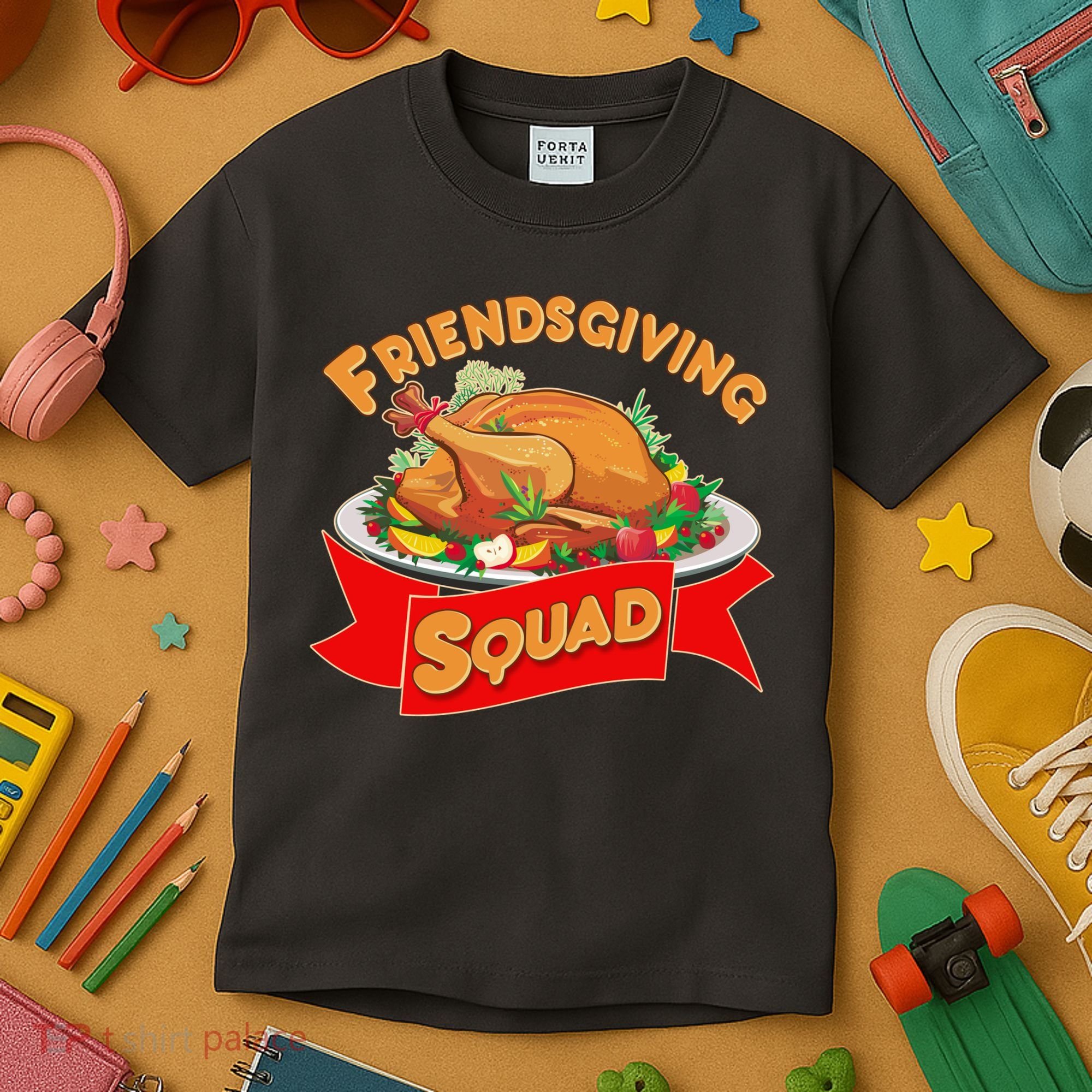 Friendsgiving Squad Funny Thanksgiving Kids T-Shirt