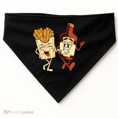 Fries And Ketchup Couple USA-Made Doggie Bandana