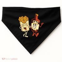 Fries And Ketchup Couple USA-Made Doggie Bandana thumb 0